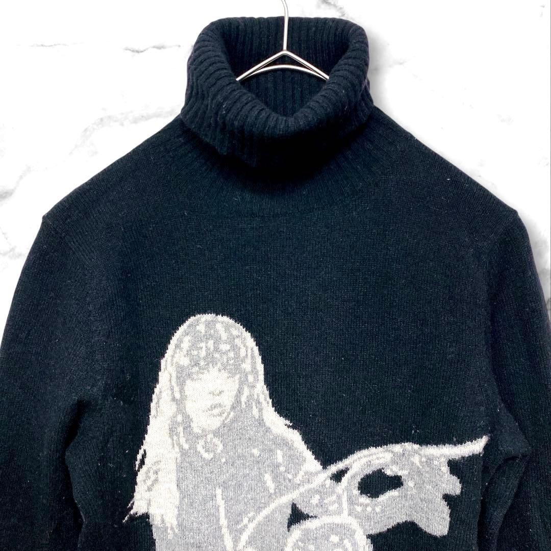 希少✨ヒステリックグラマー バイクガール タートルネック ニット セーター 黒