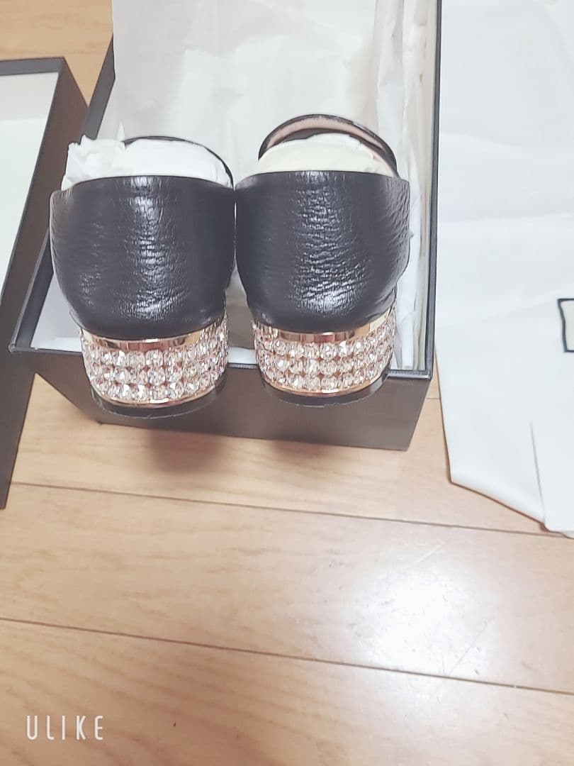 CUCCIグッチホースビットクリスタルローファー523097