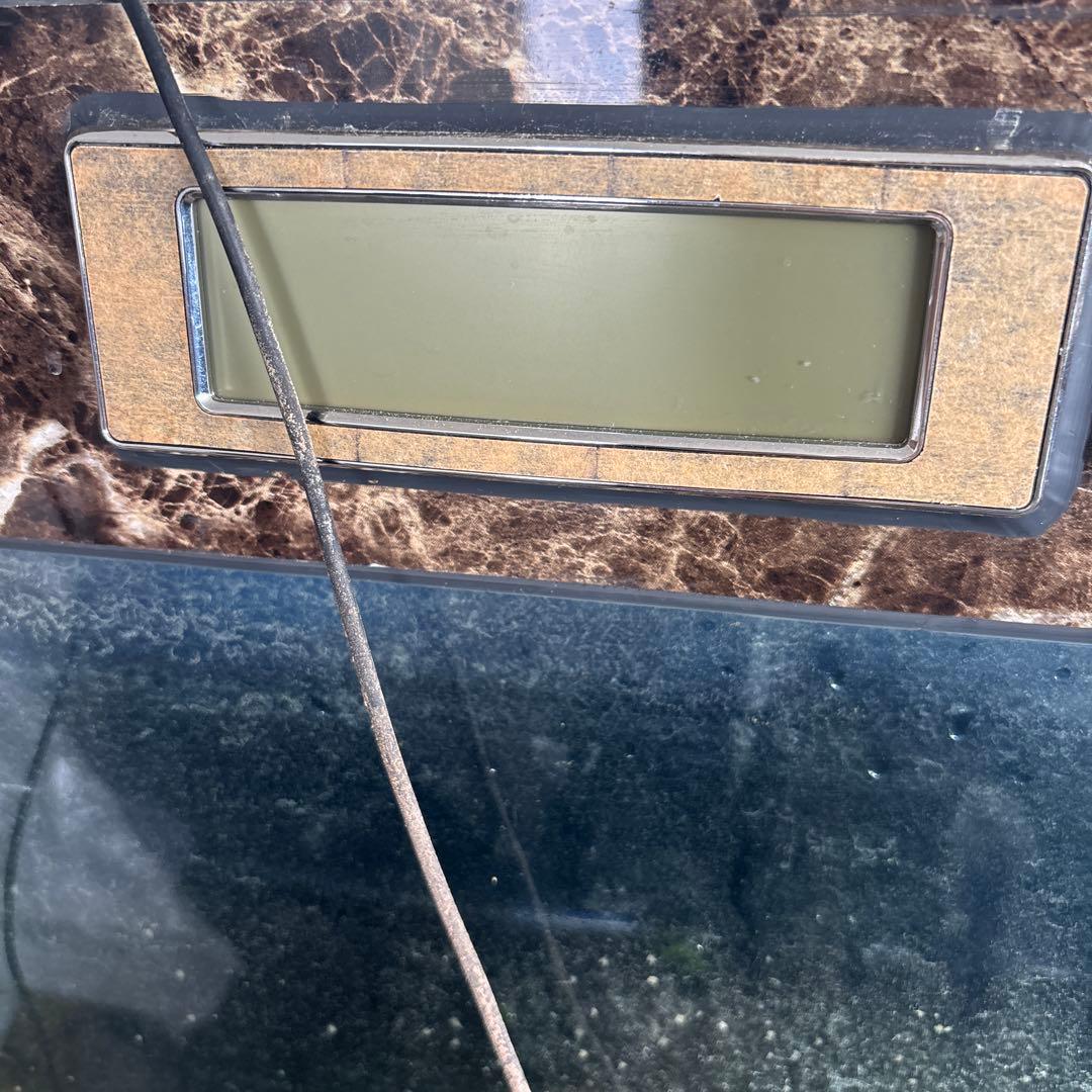 曲面ブラウンマーブルガラス水槽 温度計付き