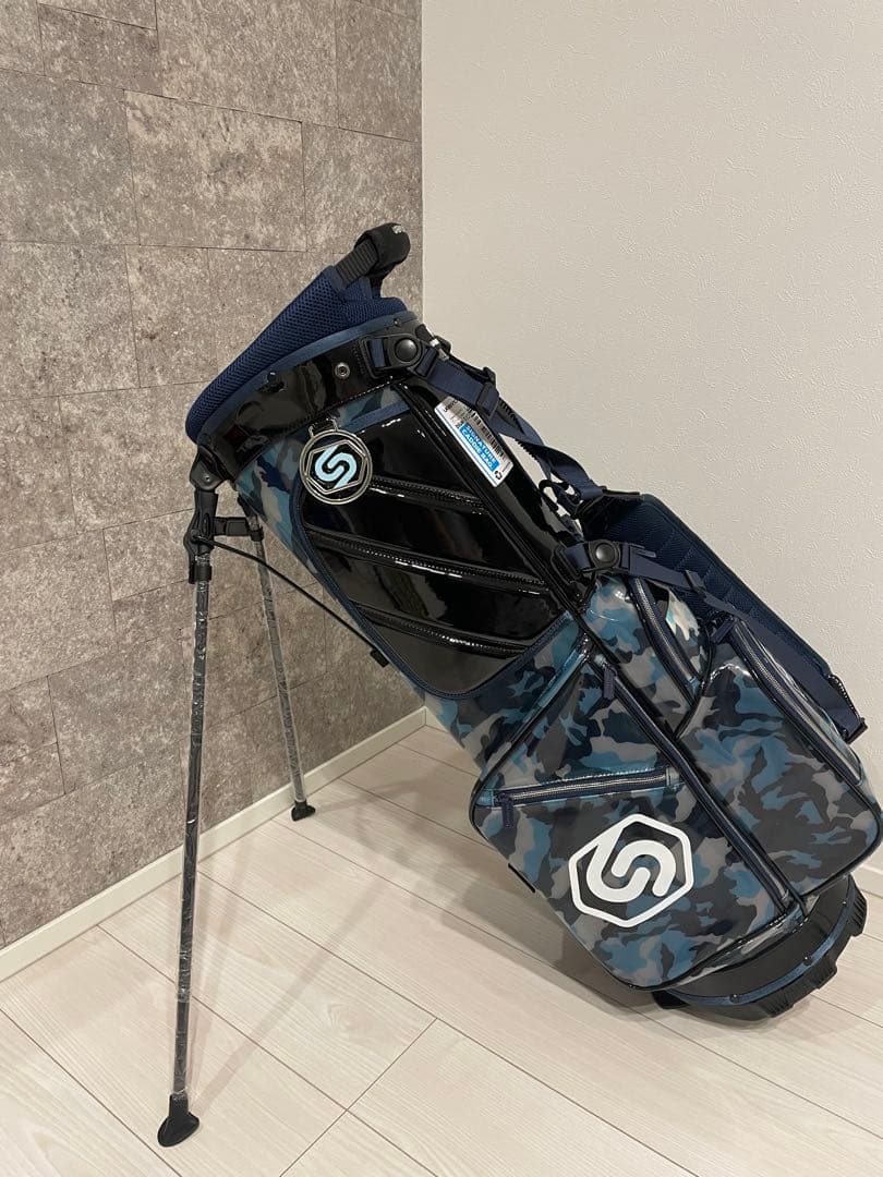 【新品未使用】UrbanCamo アーバンカモ　スタンド式キャディバッグ　青迷彩
