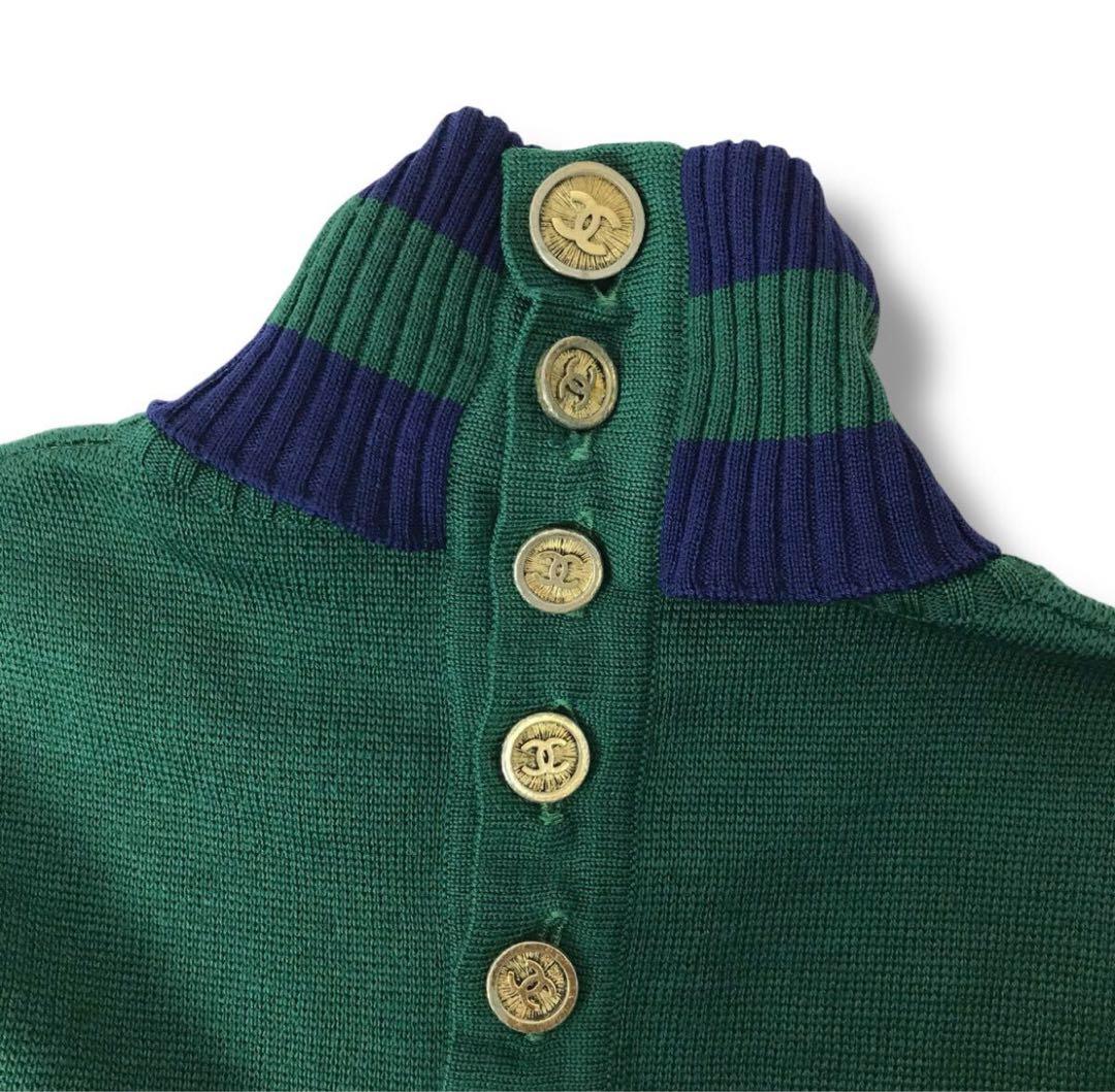 【希少】CHANEL 1990 シャネル　ウール ニット　ワンピース　タートル