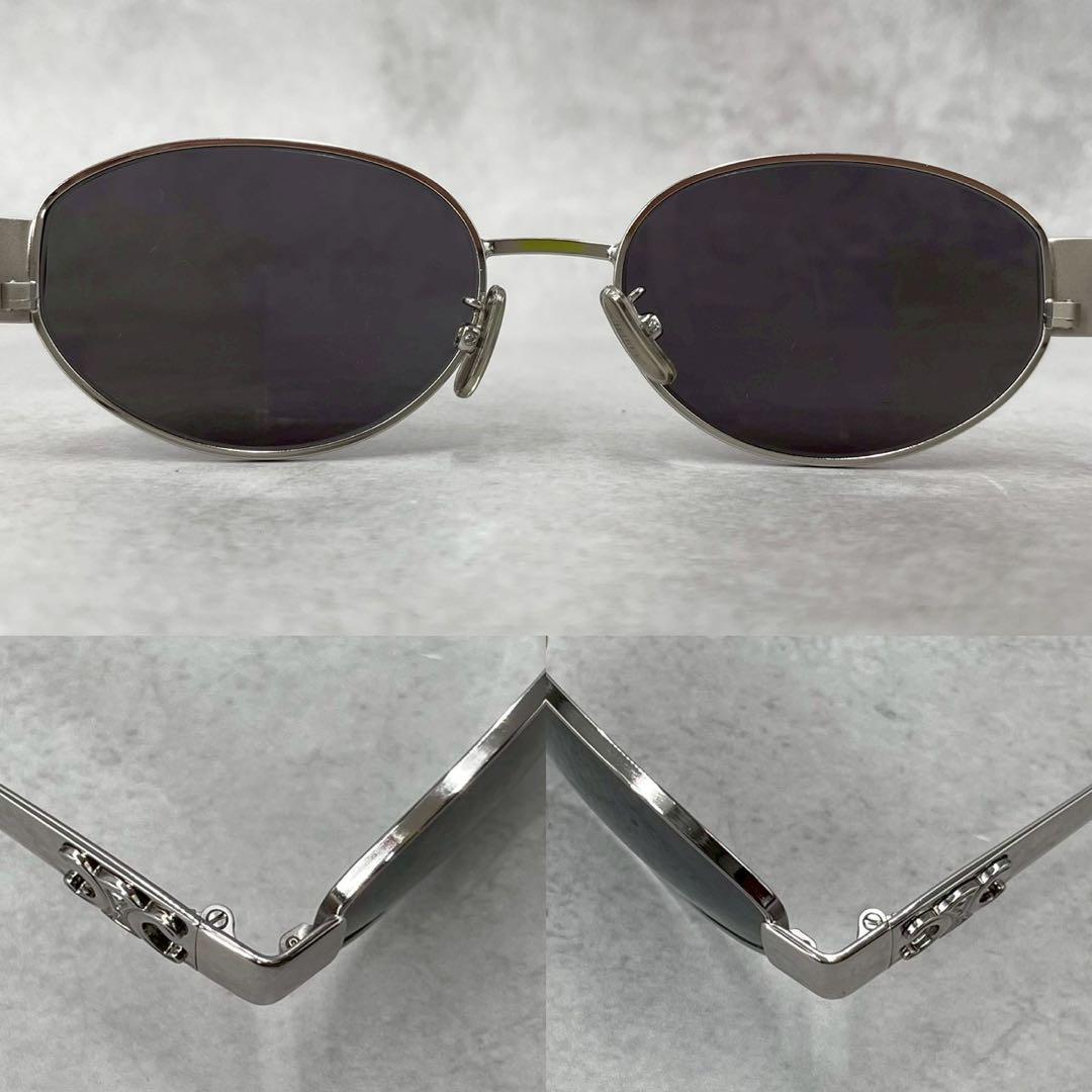 極美品◎セリーヌ　トリオンフ　メタル　01 サングラス　オーバル　ロゴ刻印