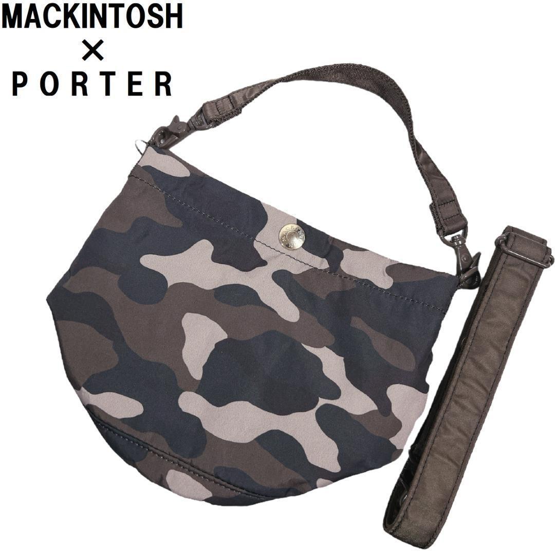 マッキントッシュ ポーター カモフラ 2WAYバケツバッグ 茶 黒 タンカー訳有
