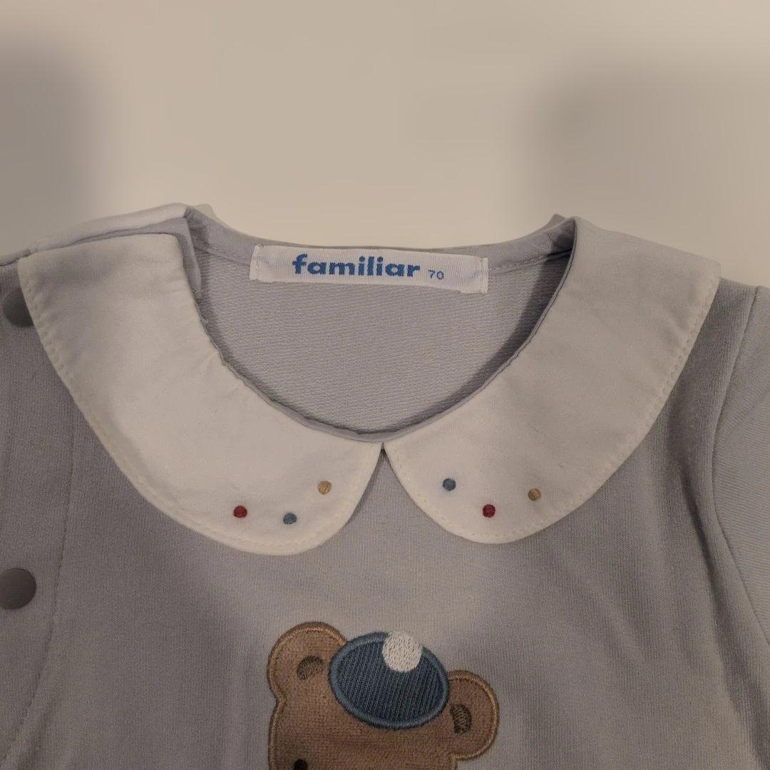 familiar ブルー ロンパース 70　水通しのみ✨️