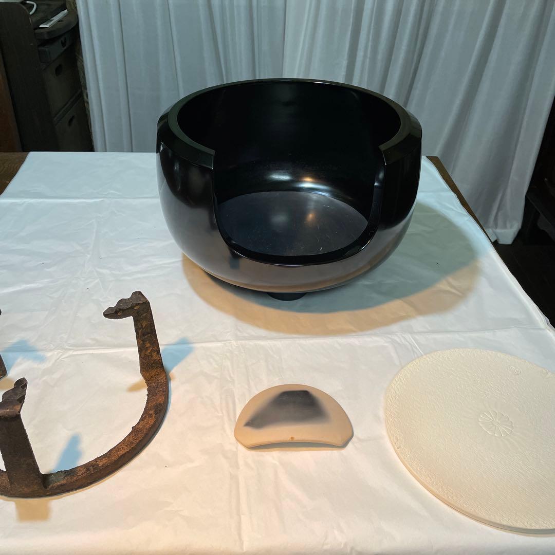 黒面取風炉　桂窯　崇白造