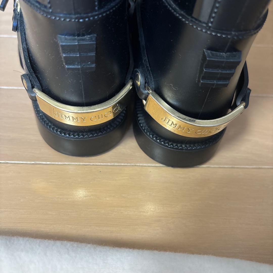 JIMMY CHOO ブラック長靴 保存袋付き