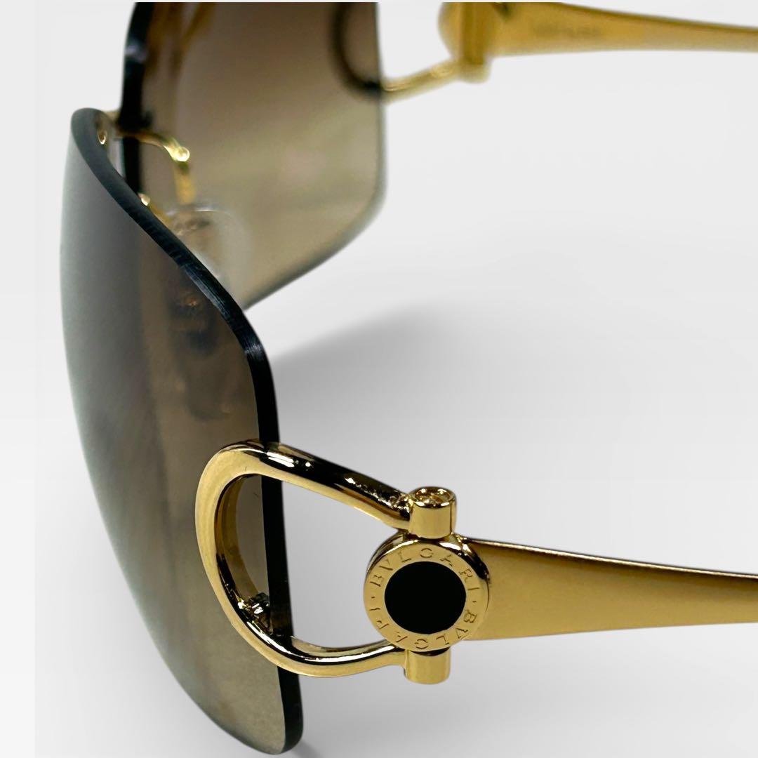 BVLGARI サングラス ゴールド ロゴリング ブラウングラデーション