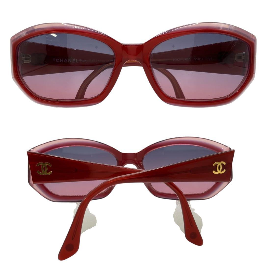 CHANEL シャネル サングラス アイウェア ココマーク　グラデーション　赤