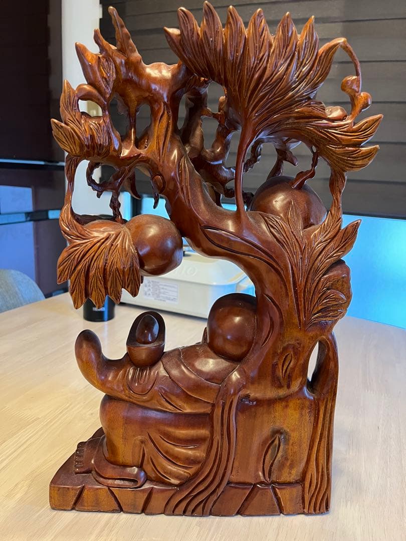 木の彫刻　　一刀彫　大黒様　金運アップ