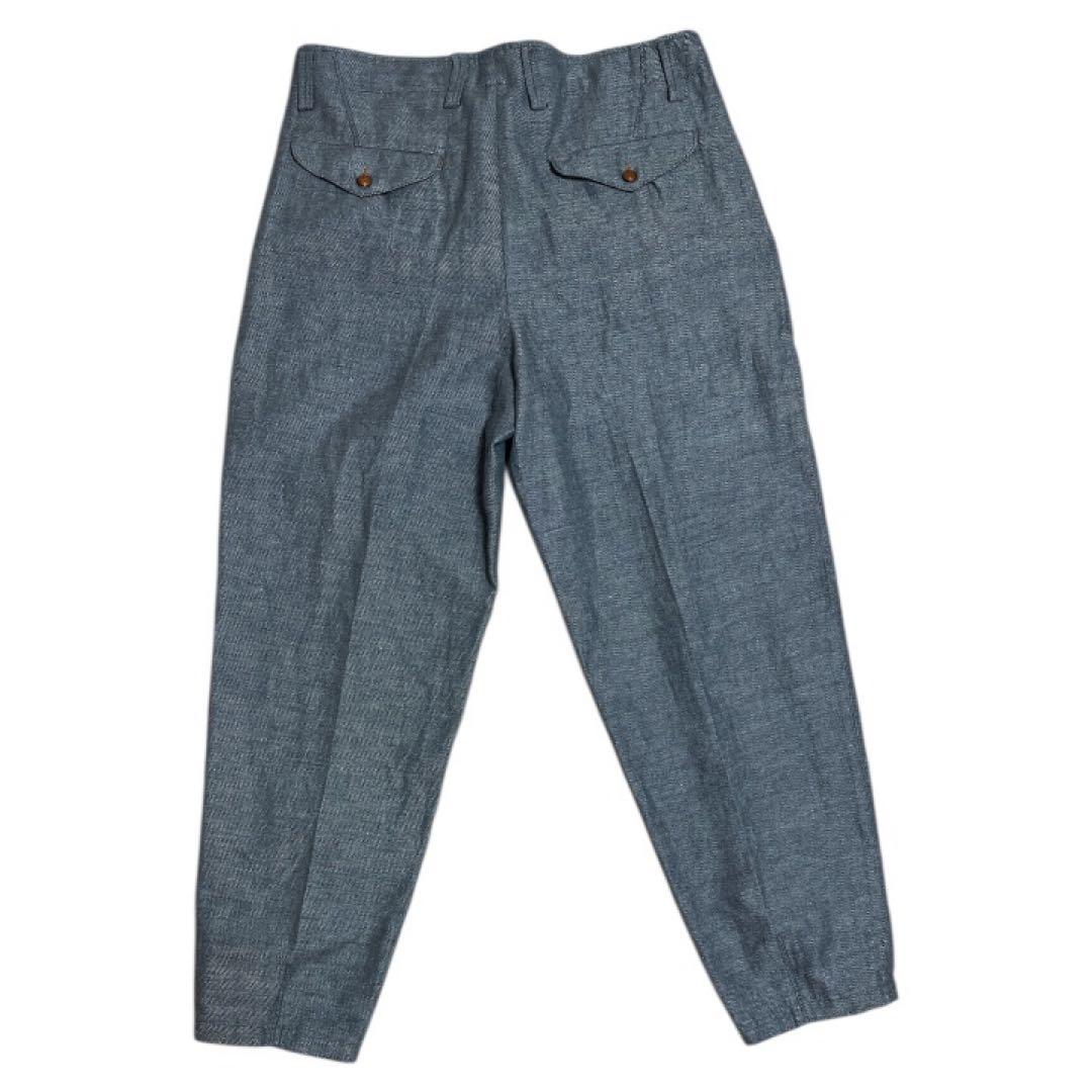 GIORGIO ARMANI 日本製 19年製 コットンリネン 2タックパンツ