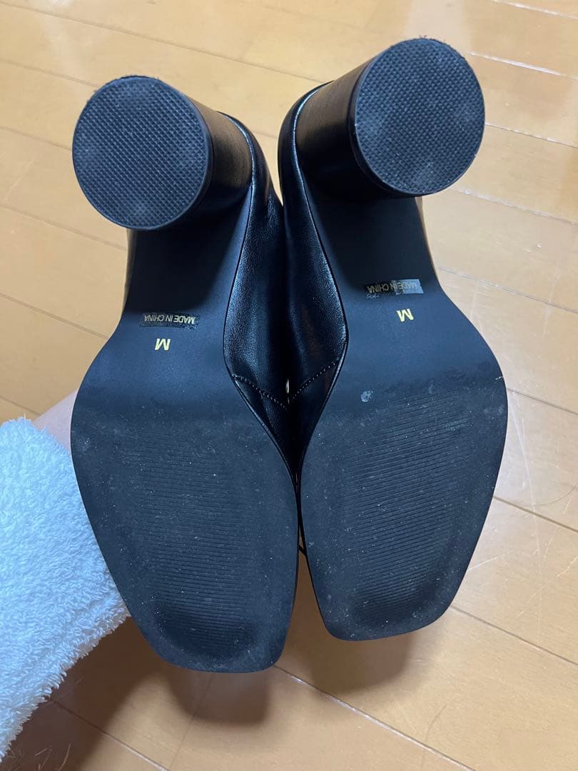 靴 HONEY MI HONEY ribbon square mule