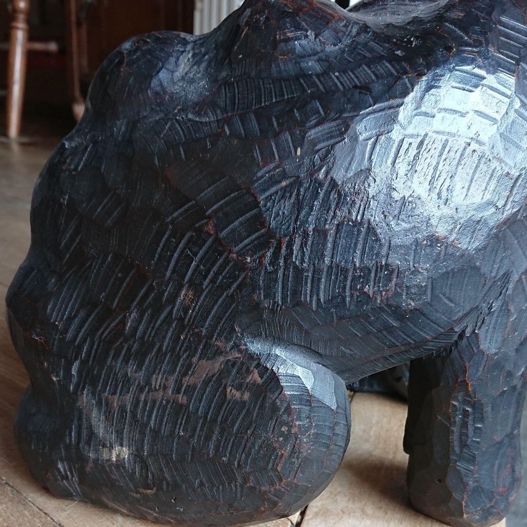 彫刻家原田蒼渓作  獅子の木彫り