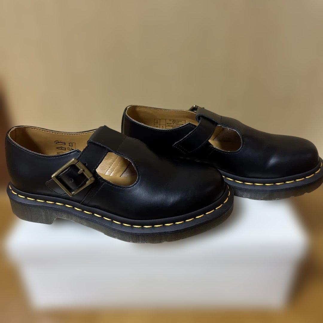 【美品】ドクターマーチン POLLEY Tバーシューズ ブラック 22cm