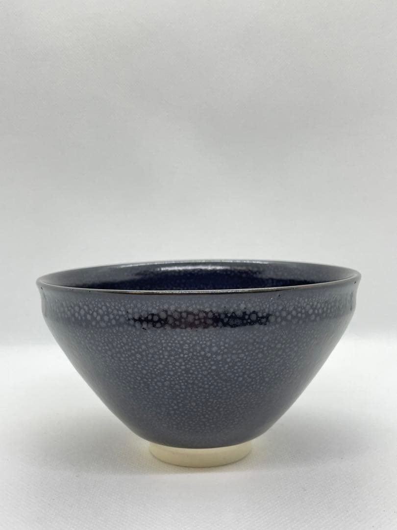 【茶道具】天目釉　3代目　諏訪蘇山(諏訪修)  『油滴天目茶碗』 共箱