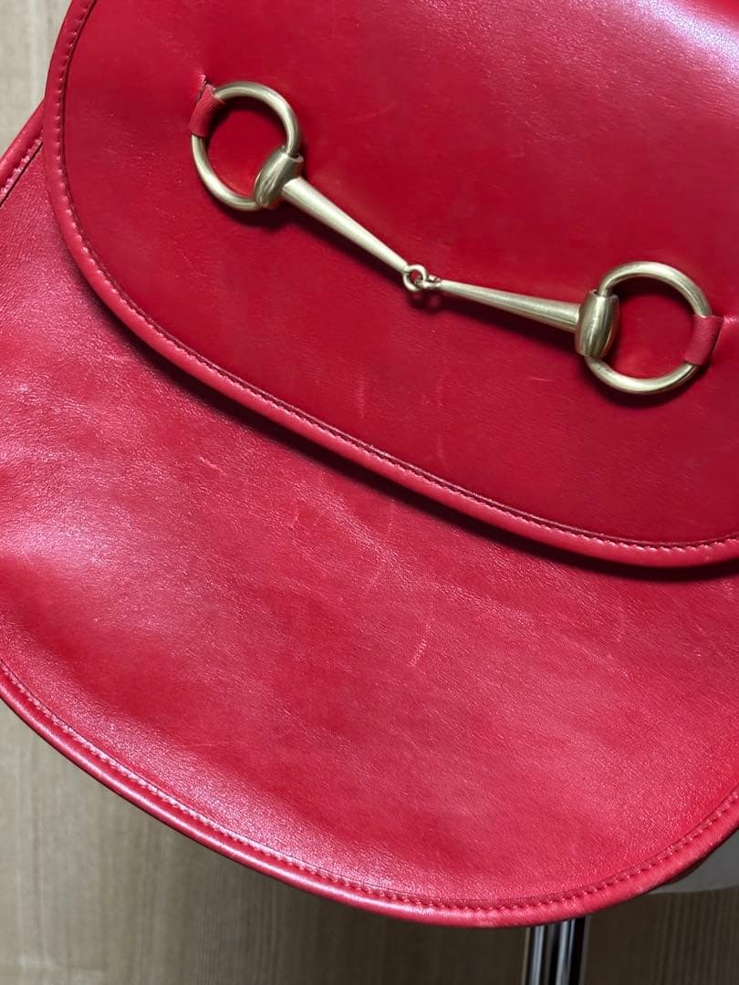 グッチ　GUCCI オールドグッチ　ホースビット　ボディバッグ　赤　本物
