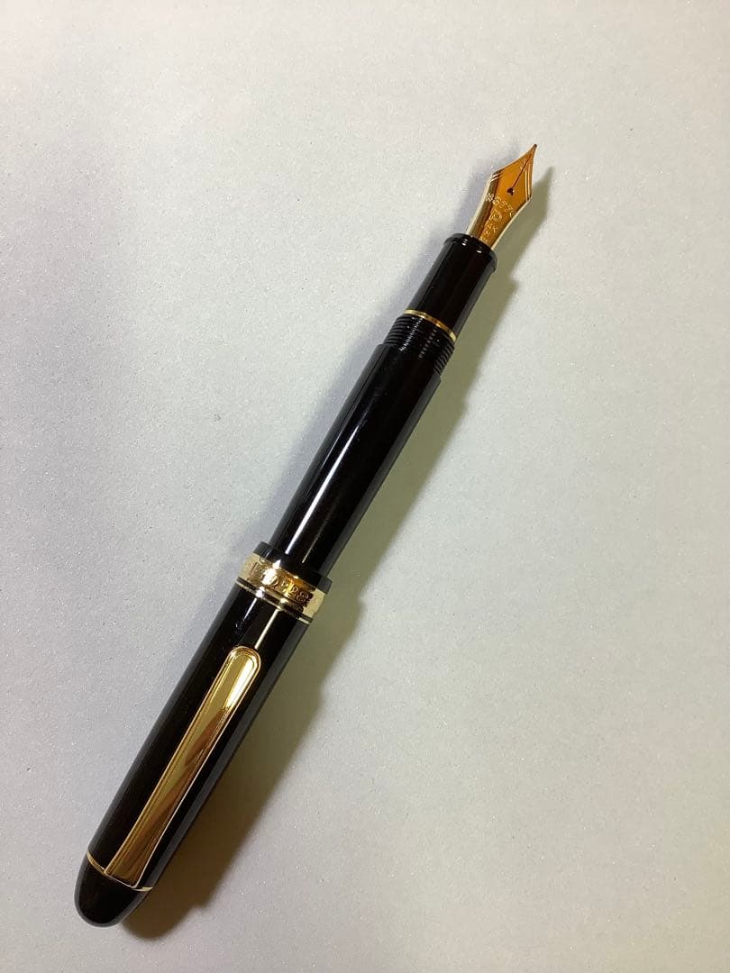 プラチナの万年筆 3776　ブラックインブラック　ペン先: M 【おまけ有り】