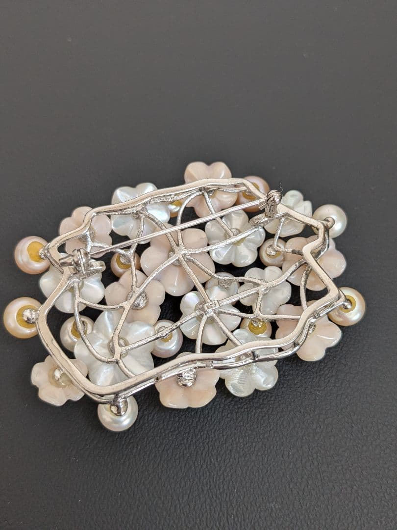 K*G様 本真珠　パールブローチ　大振りサイズ　925刻印