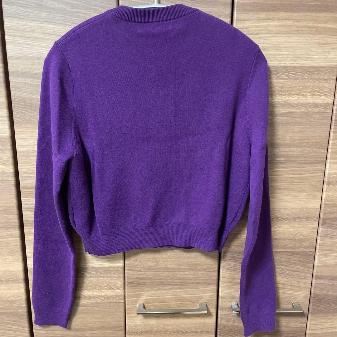 CABaN コットンカシミヤ クルーネックカーディガン xs パープル