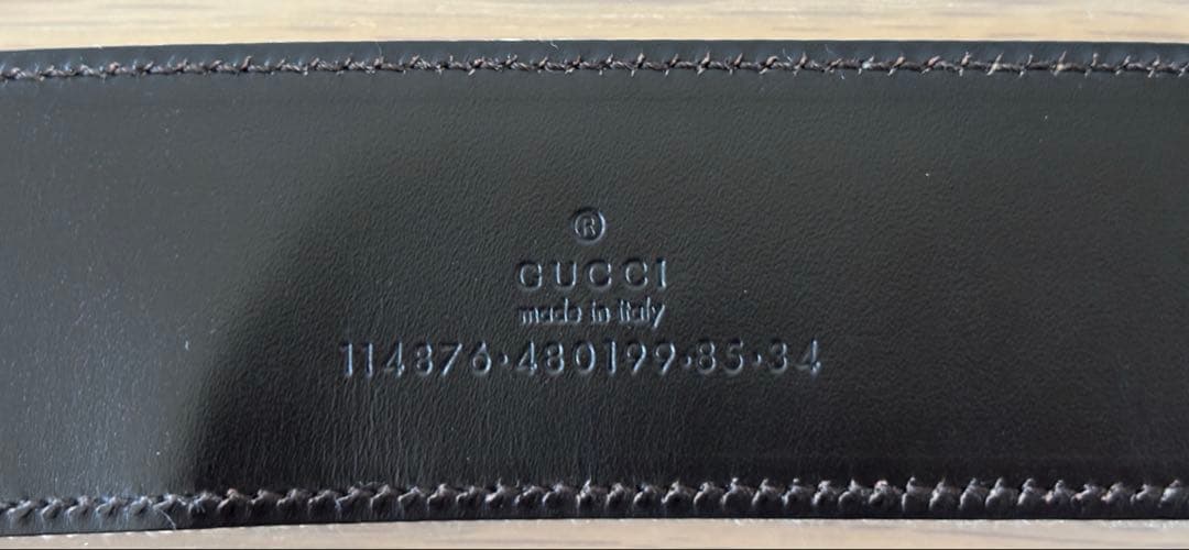 GUCCI 赤 レザー ベルト GGロゴ　ゴールド