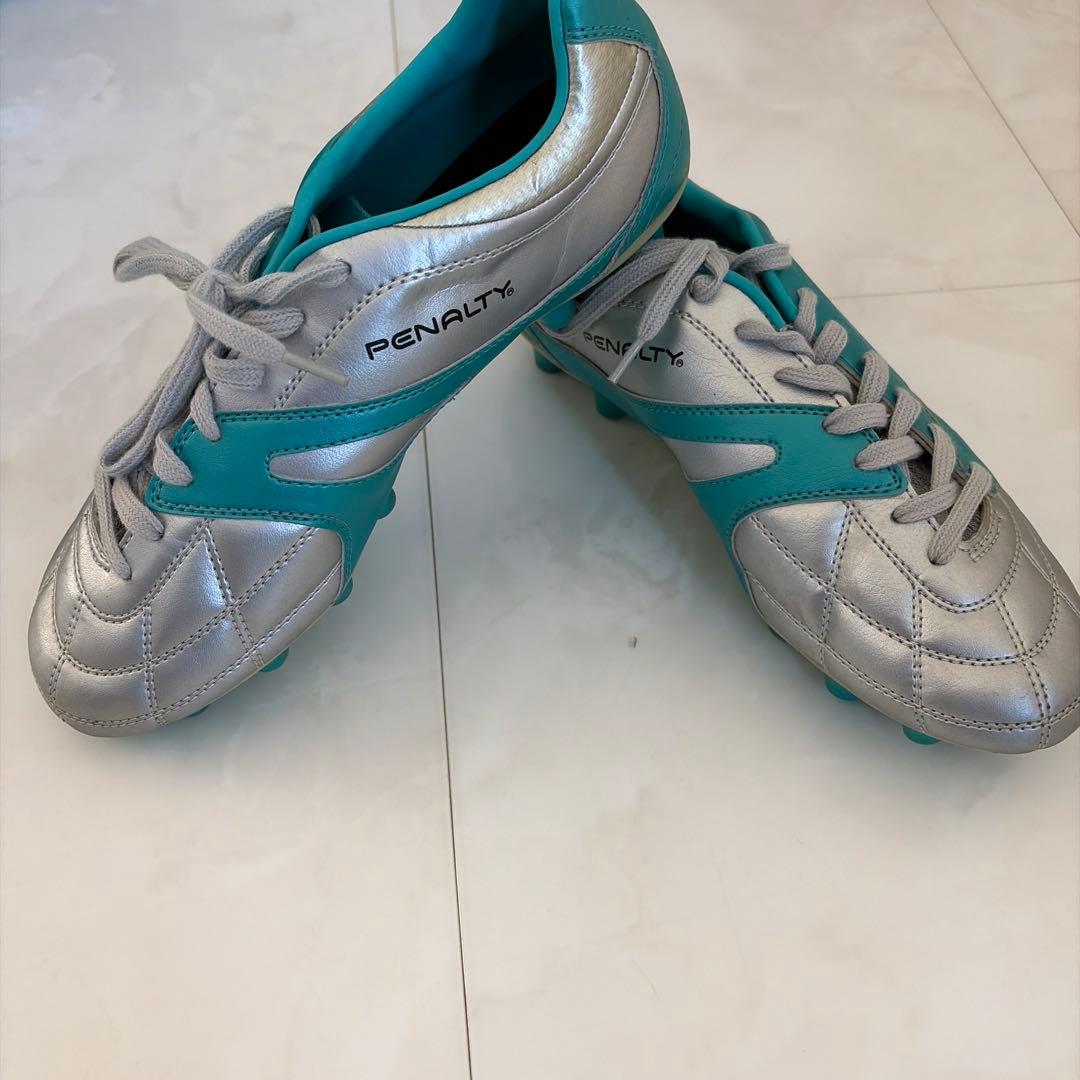 PENALTY サッカーシューズ・スパイク シルバー/ターコイズ