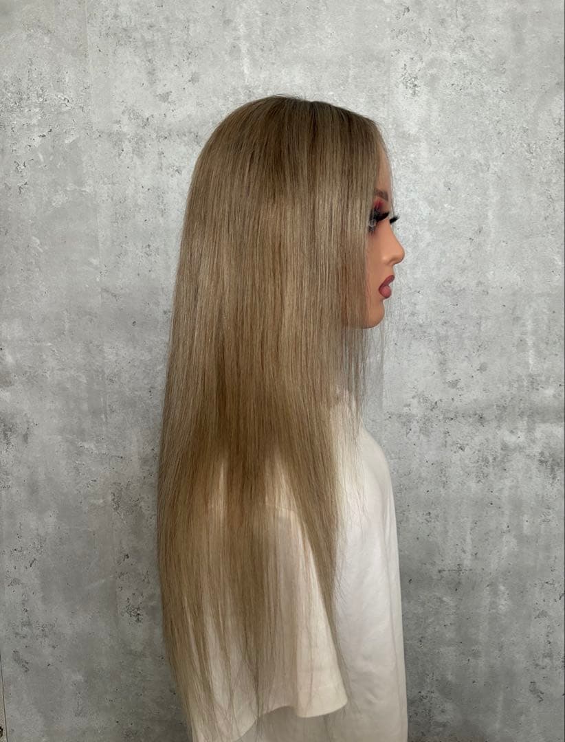 【美品】中古｜人毛100％フルウィッグ｜アッシュブロンド