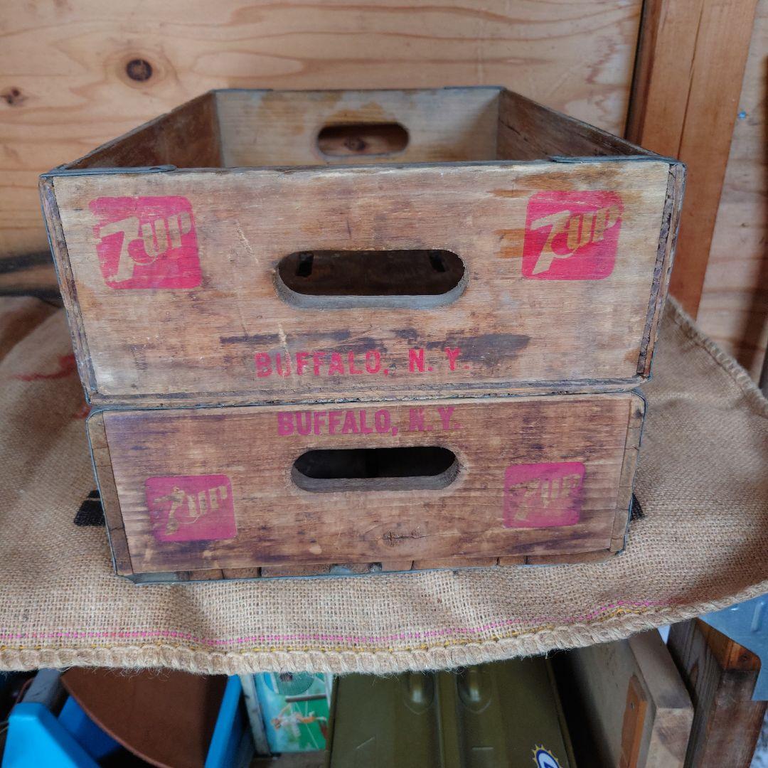 7UP アンティーク木製ドリンクボックス 2セット