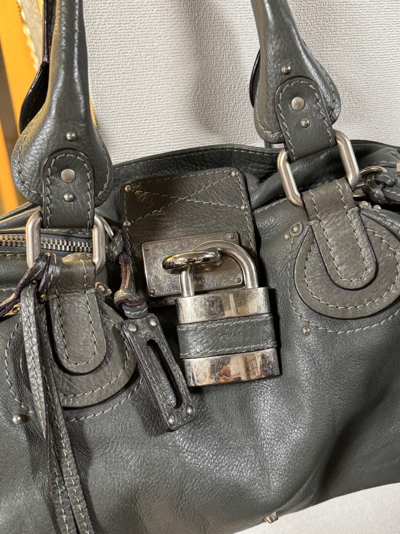 クロエ パディントン ハンドバッグ グレー シルバー金具 フィービー ファイロ