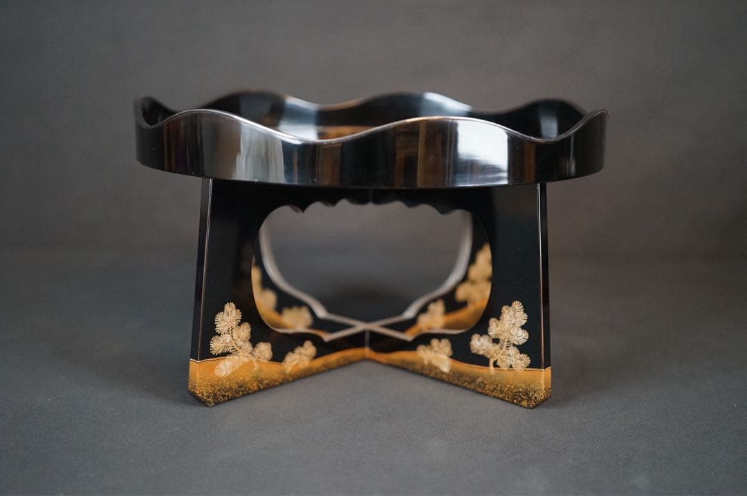 最上位作 加賀蒔絵 野村大仙 遠山若松蒔絵 丸三宝 梨地 共箱