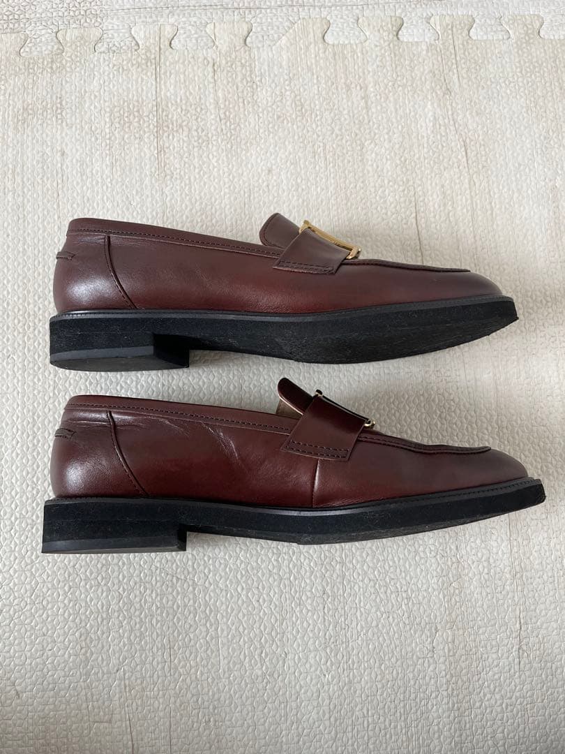 ルタロン　レザーメタルモチーフローファー　ブラウン　牛革　日本製