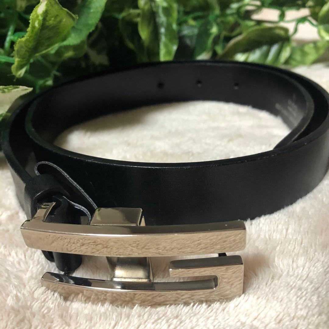 美品♡ GUCCI グッチ　ベルト　Gバックル　ブラック　黒　レザー　レディース