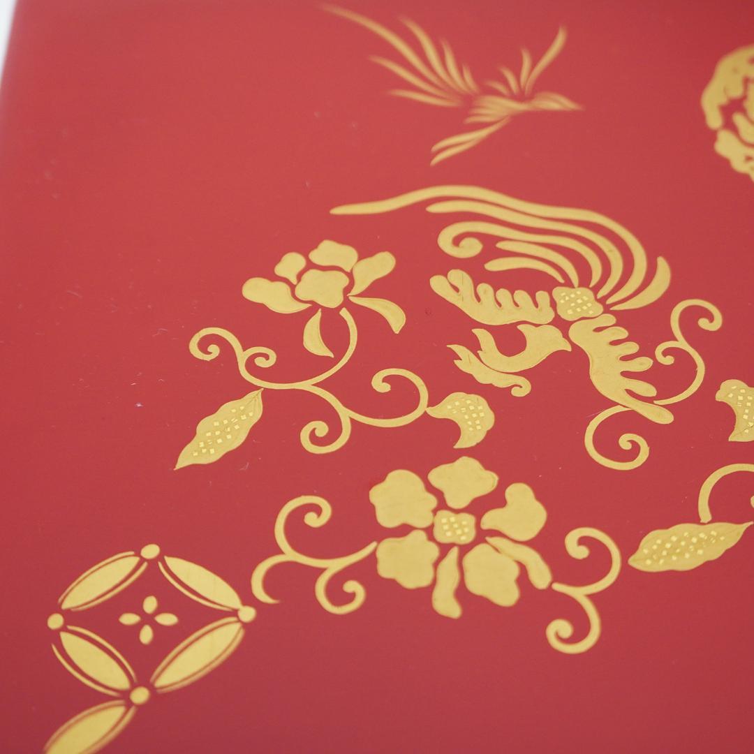 漆 蒔絵 重箱 五段 蓋2枚付き 松竹梅 縁起物 収納箱 付属