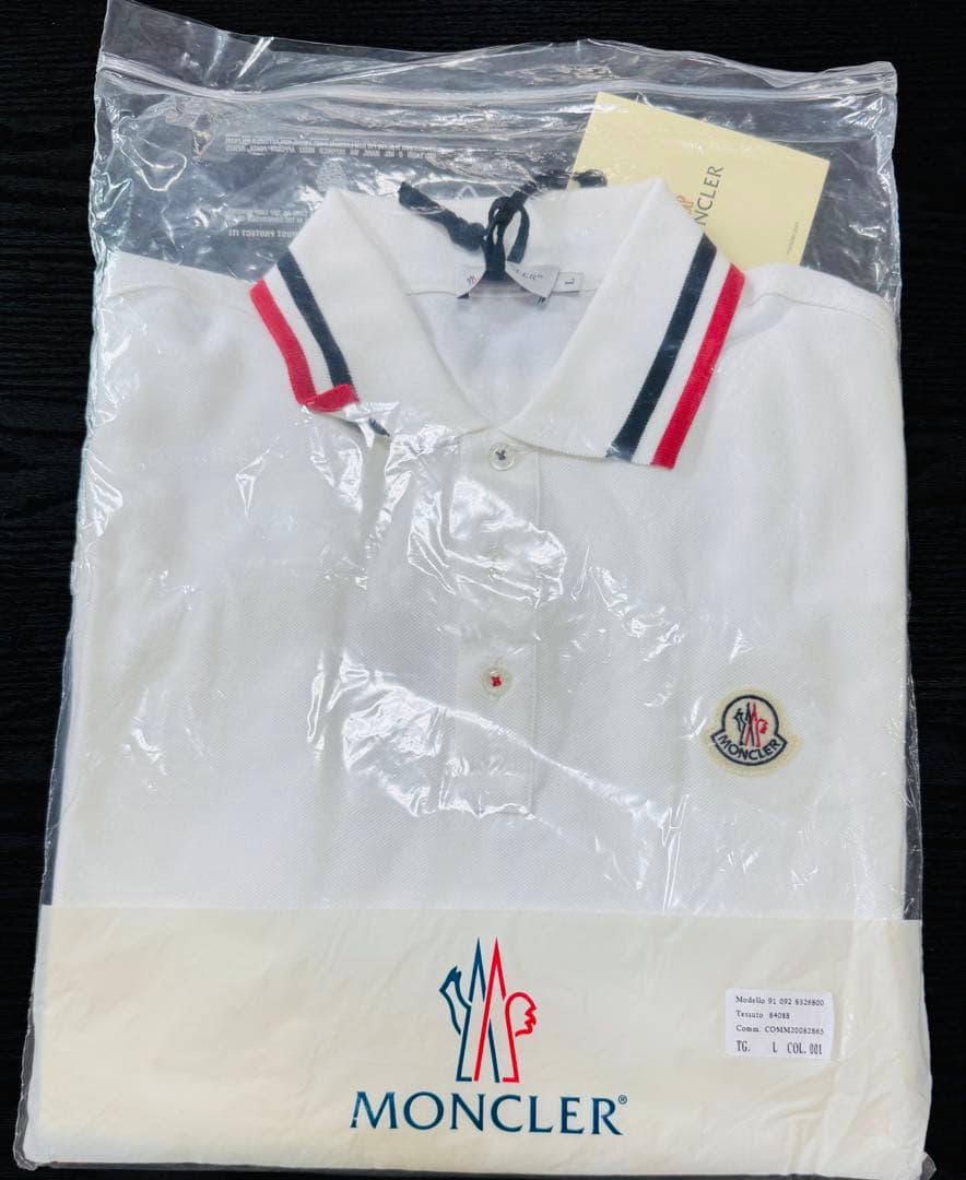 ★新品MONCLER モンクレール 半袖 ポロシャツ ホワイト L