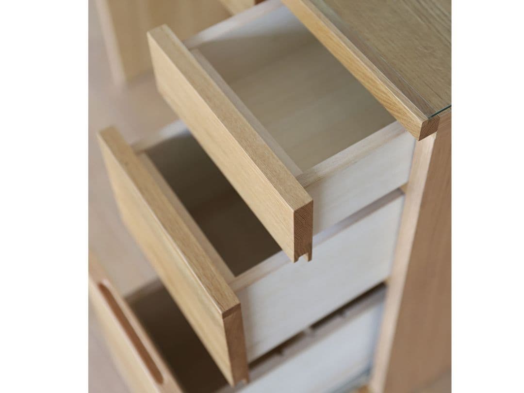 2/13迄の出品 FLYMEe オーク材ドレッサー・鏡台 スツール付き