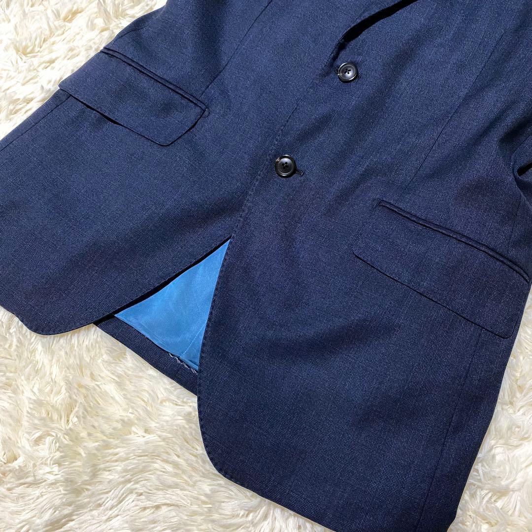 【XL】麻布テーラー ロロピアーナ★ビジネスジャケット★濃紺 スーパー130's