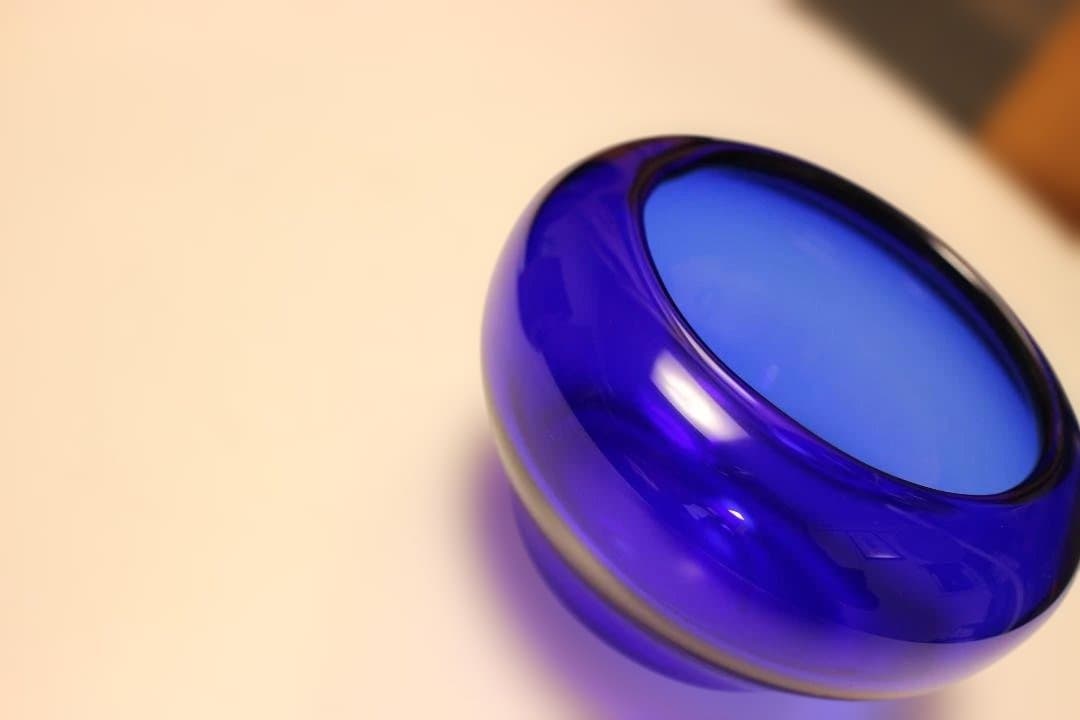 瑠璃香炉　ガラス香炉　ガラス工芸　建水