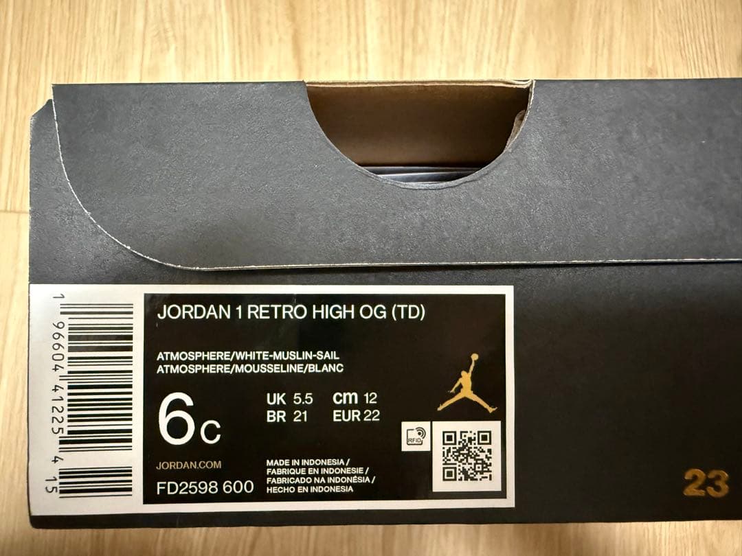 Nike Jordan 1 High OG TD Washed Pinkトドラー