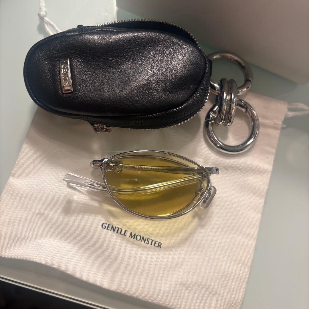 ジェントルモンスター メタルフレーム 折りたたみカラーサングラス 眼鏡 シルバー