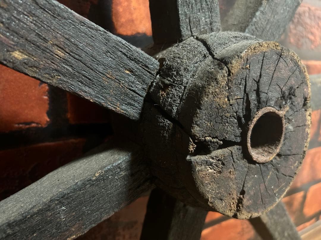 車輪 58cm 特大 木/鉄製 アンティーク ガーデニング 雑貨