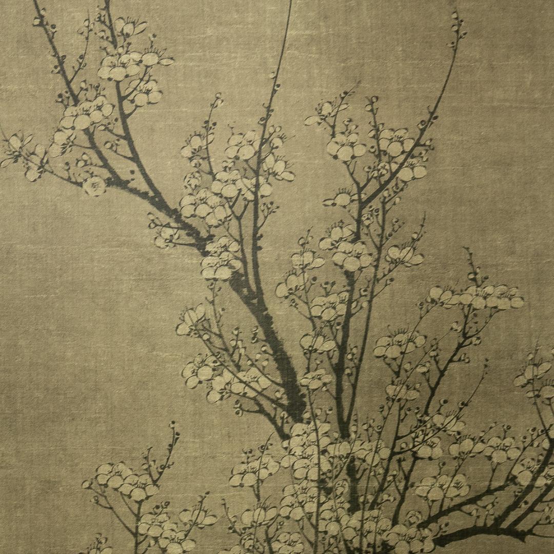 掛軸-1708　元　王冕　南枝春早図　二玄社　印刷工芸作品　中国書画