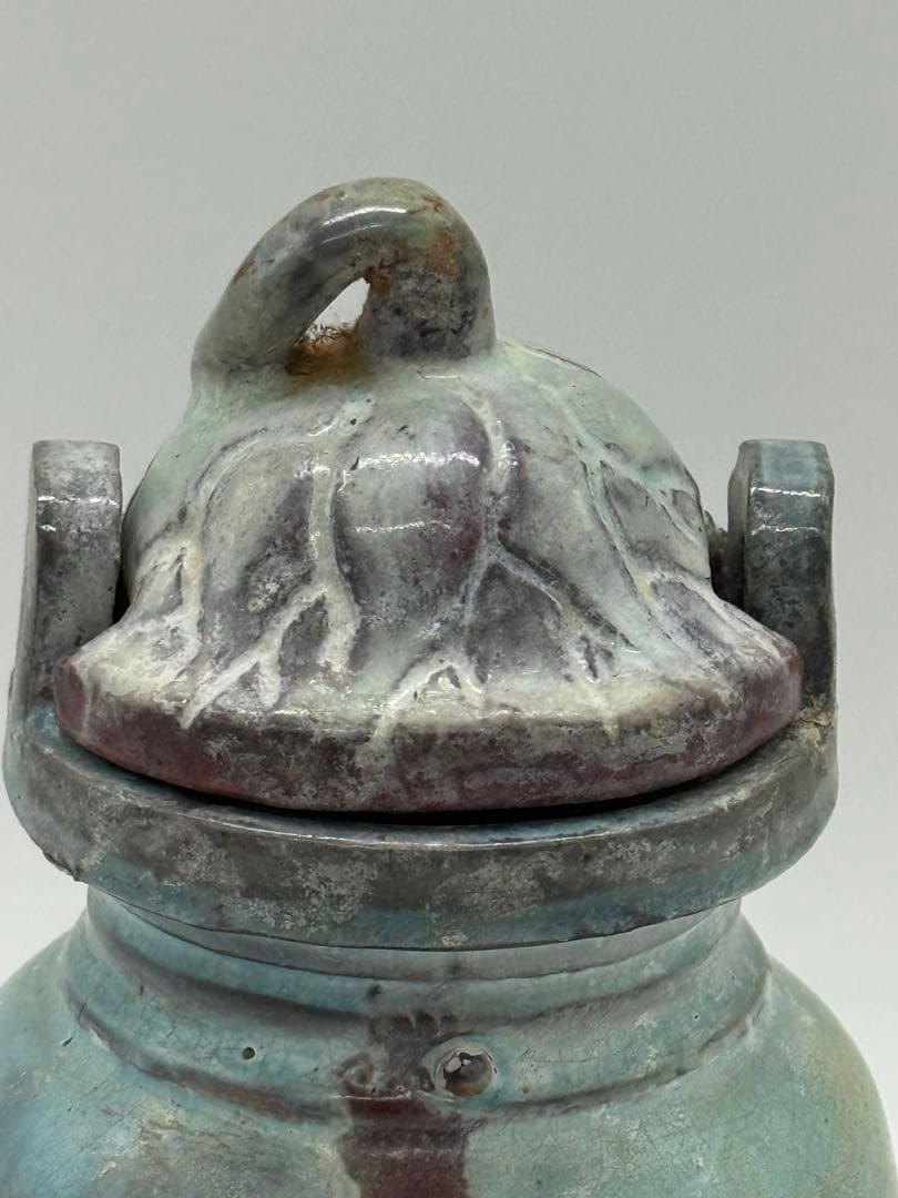 中国　鈞釉　蓮摘香炉　訳あり　送料込み251104