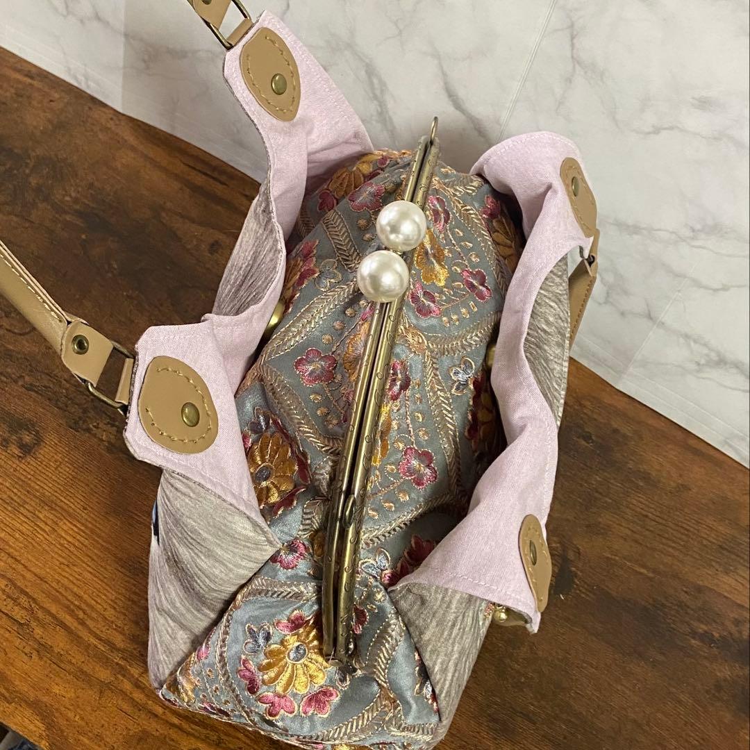 ☆*☆様 コヤンイサムチョン❤︎ルミちゃんのインド刺繍バッグ がま口バッグ ハン