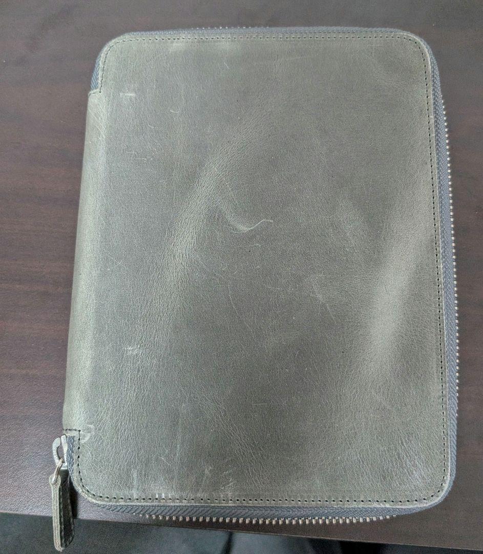 ガレンレザー A5ジップフォリオ クレイジーホース スモーキー