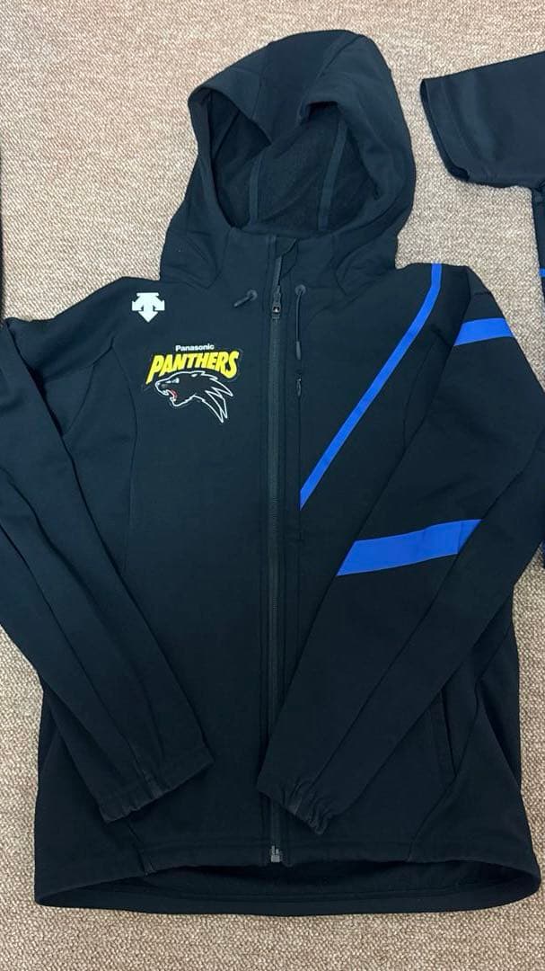 アディダス バレーボール ジャージ Sサイズ ブラック ブルー パナソニック