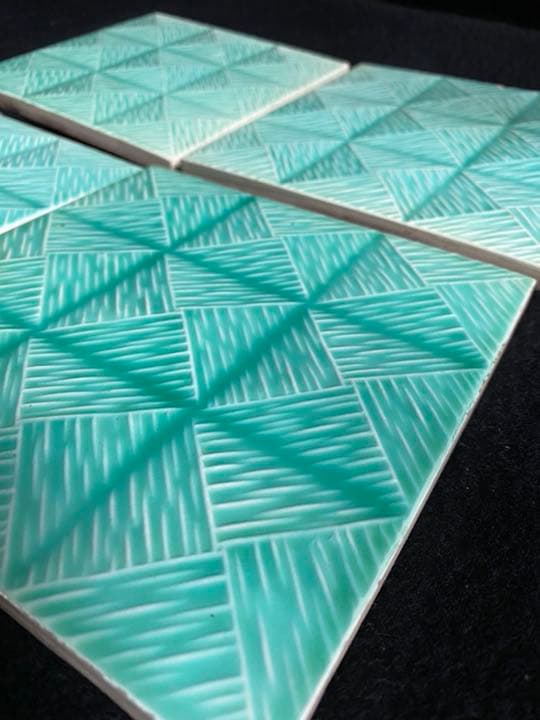 佐治タイル15枚 マジョリカタイル 明治～昭和初期 大正ロマン