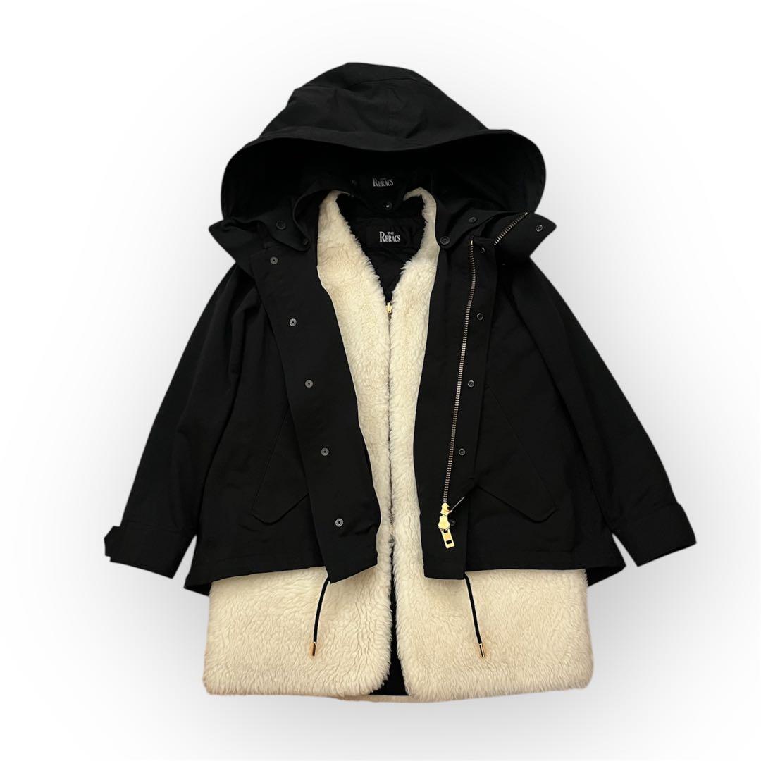 すみれリラクスreracsボアライナー付きモッズコート38