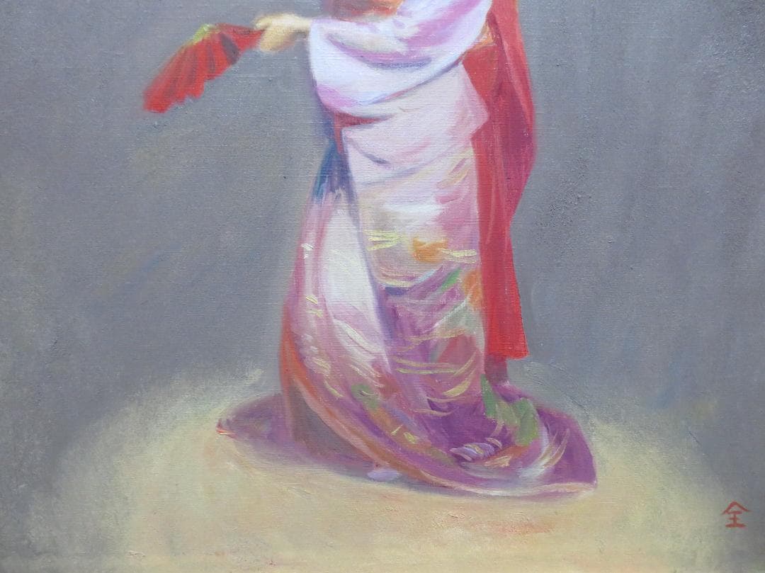 全和鳳　「舞」　油彩　F10号　韓国油彩画巨匠 　全和鳳美術館　師:須田国太郎