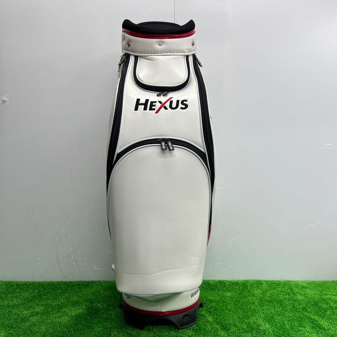 HEXUS ポーチ付き　ゴルフバック　ヘクサス　ホワイト　メンズ　9インチ