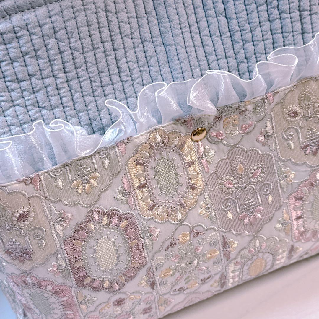 あ*き様 コヤンイサムチョン♡マンドゥ君のヌビ×インド刺繍春色トートバッグ