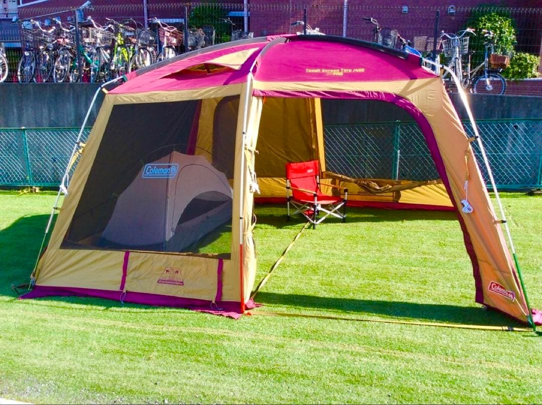 【極美品】コールマンテント タフスクリーンタープ400バーガンディ★限定カラー★