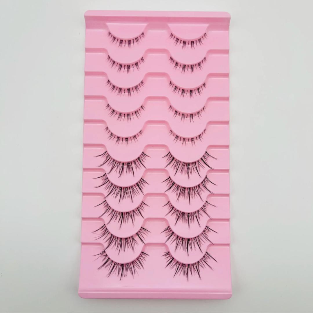 つけまつ毛 上下セット B フェイクミンク 3D ブラック 自然なカール 黒 Ⅱ